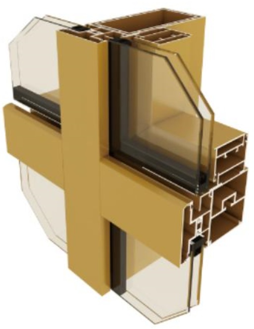 Structure Diagram of Series 120-200 VisibleFrame Curtain Wall