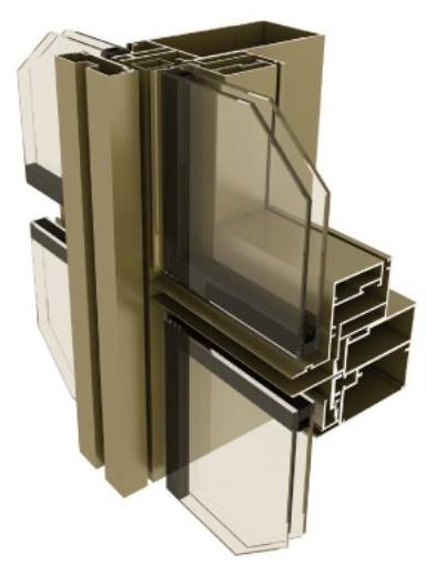 Structure Diagram of Series 194 Semi-HiddenFrame Curtain Wall